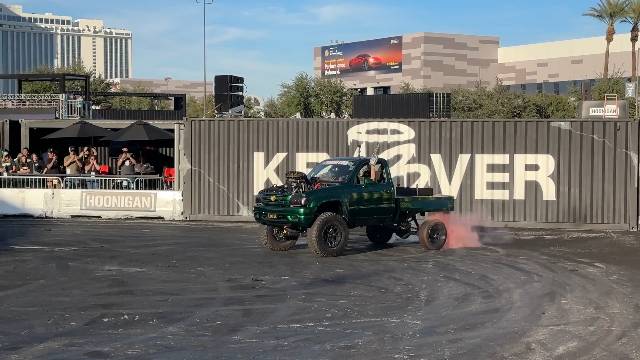 Aussie Burnout Car Setting FIRE ALARMS Off At SEMA With @LUXIFER_KYLE