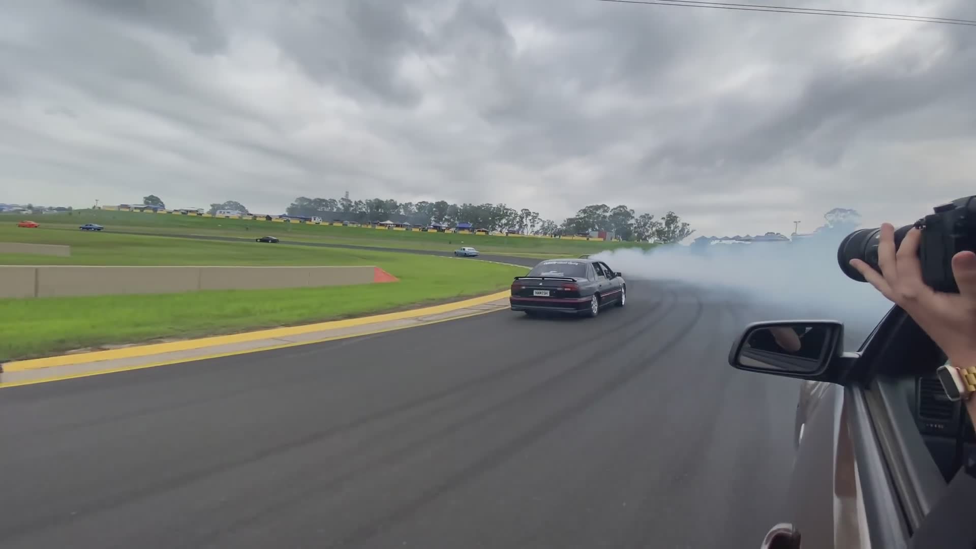 Drifting in a blown burnout car - in car skids drifting at Powercruise