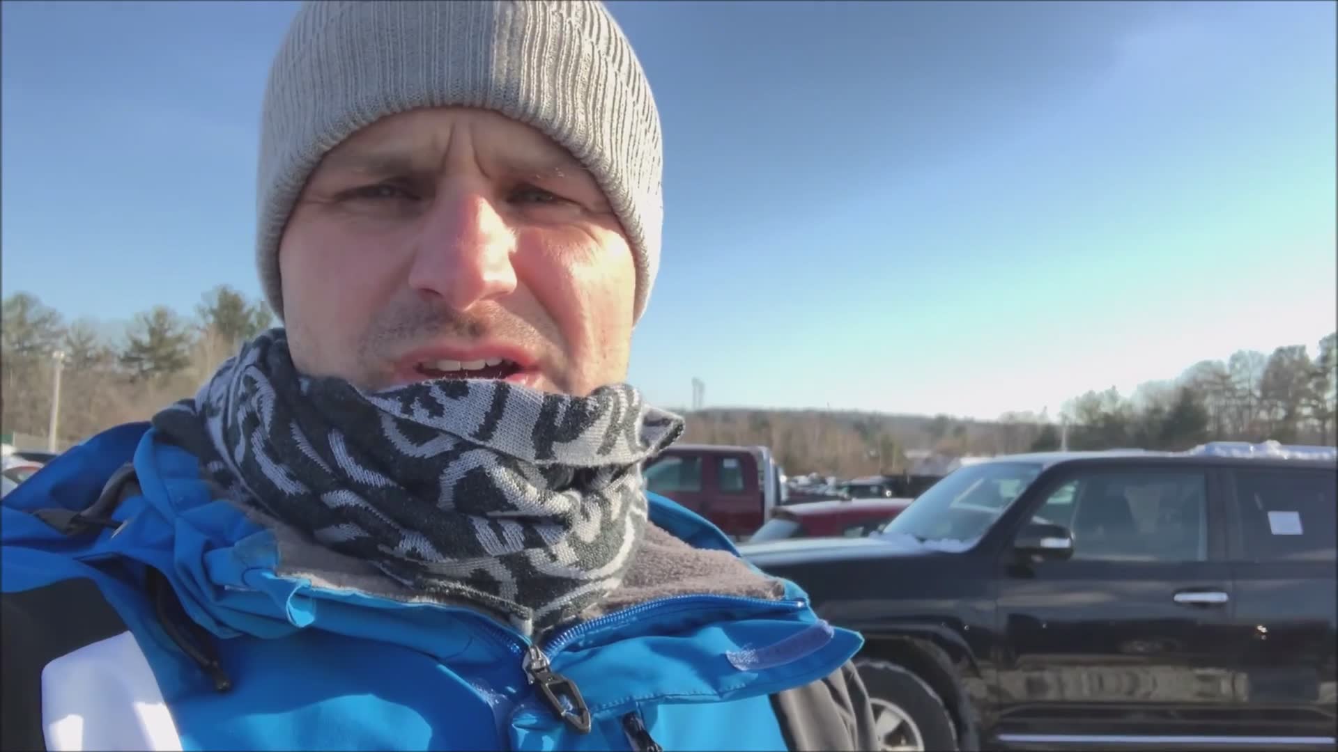 Freezing temps at the car auction during polar vortex