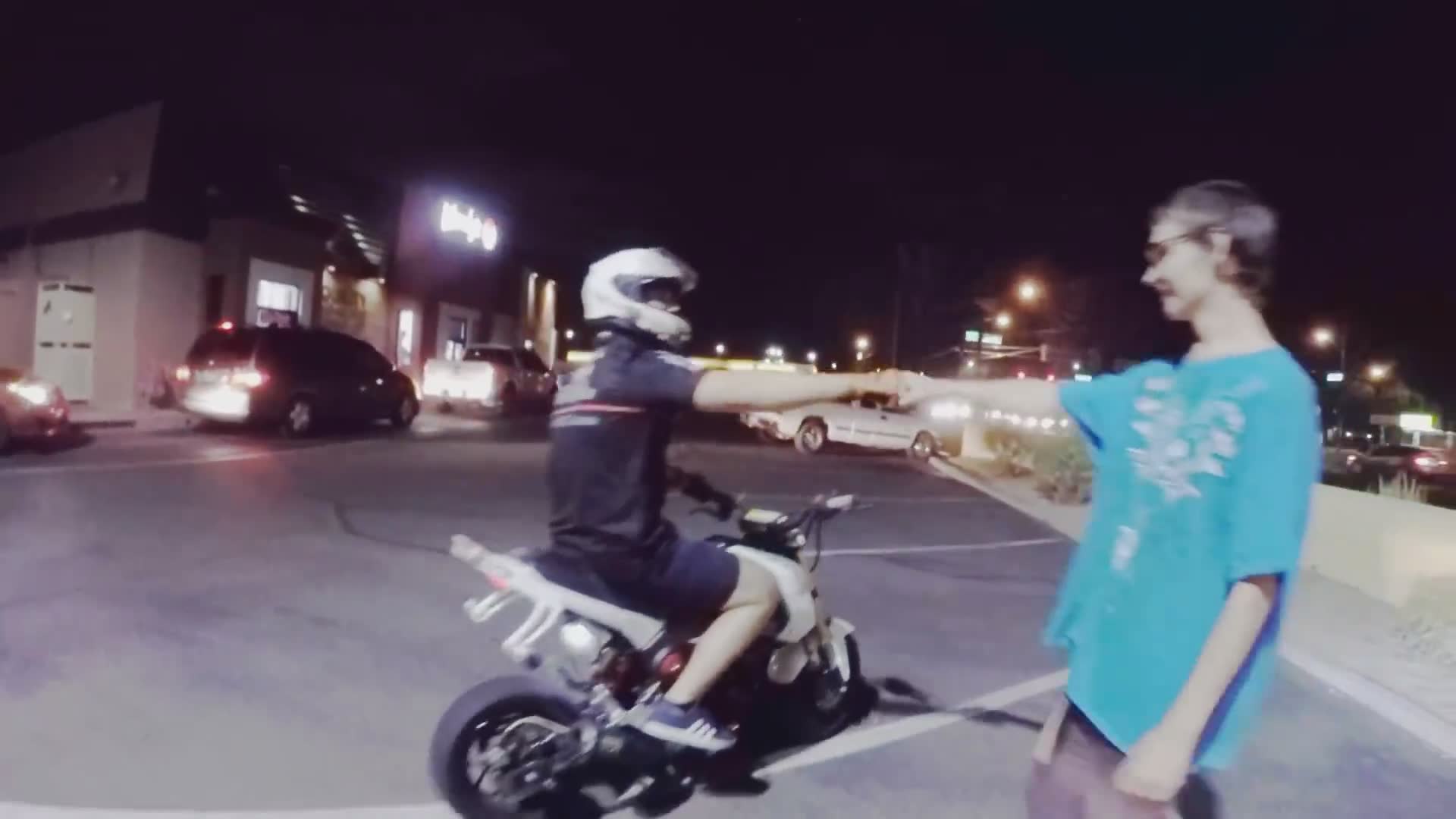 Bikers engage strangers in conversation