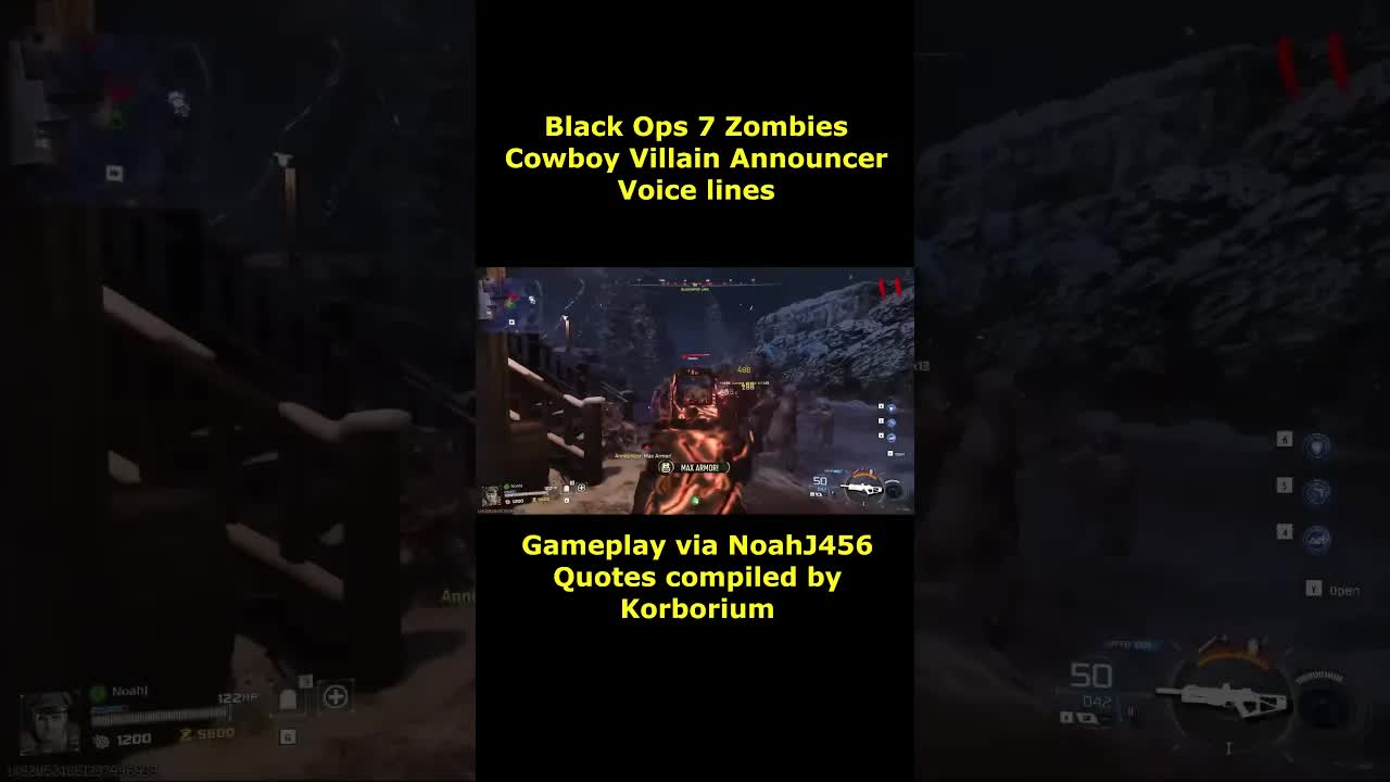 Black Ops 7 Zombies ALL Cowboy Villain Announcer Dialogue/Quotes Gameplay! BO7 Ashes of the Damned