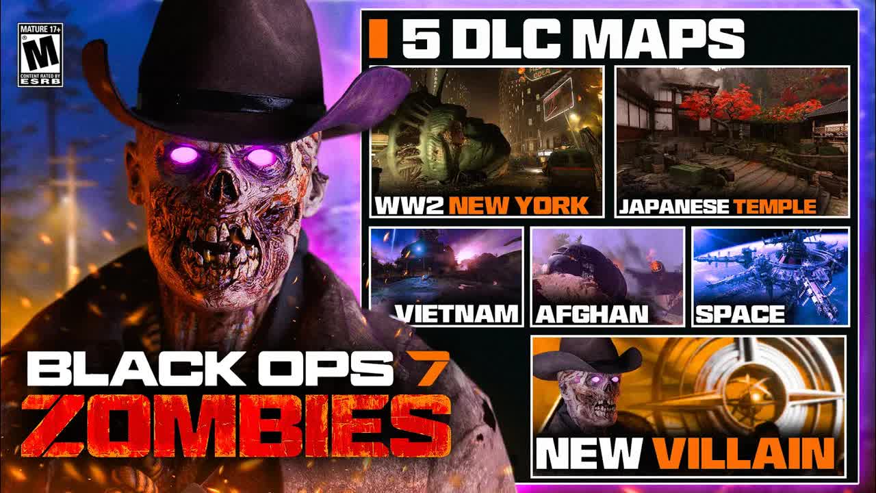 Black Ops 7 Zombies ALL DLC Maps, Warden Cowboy Villain Revealed, CGI Cutscenes every map (COD BO7)