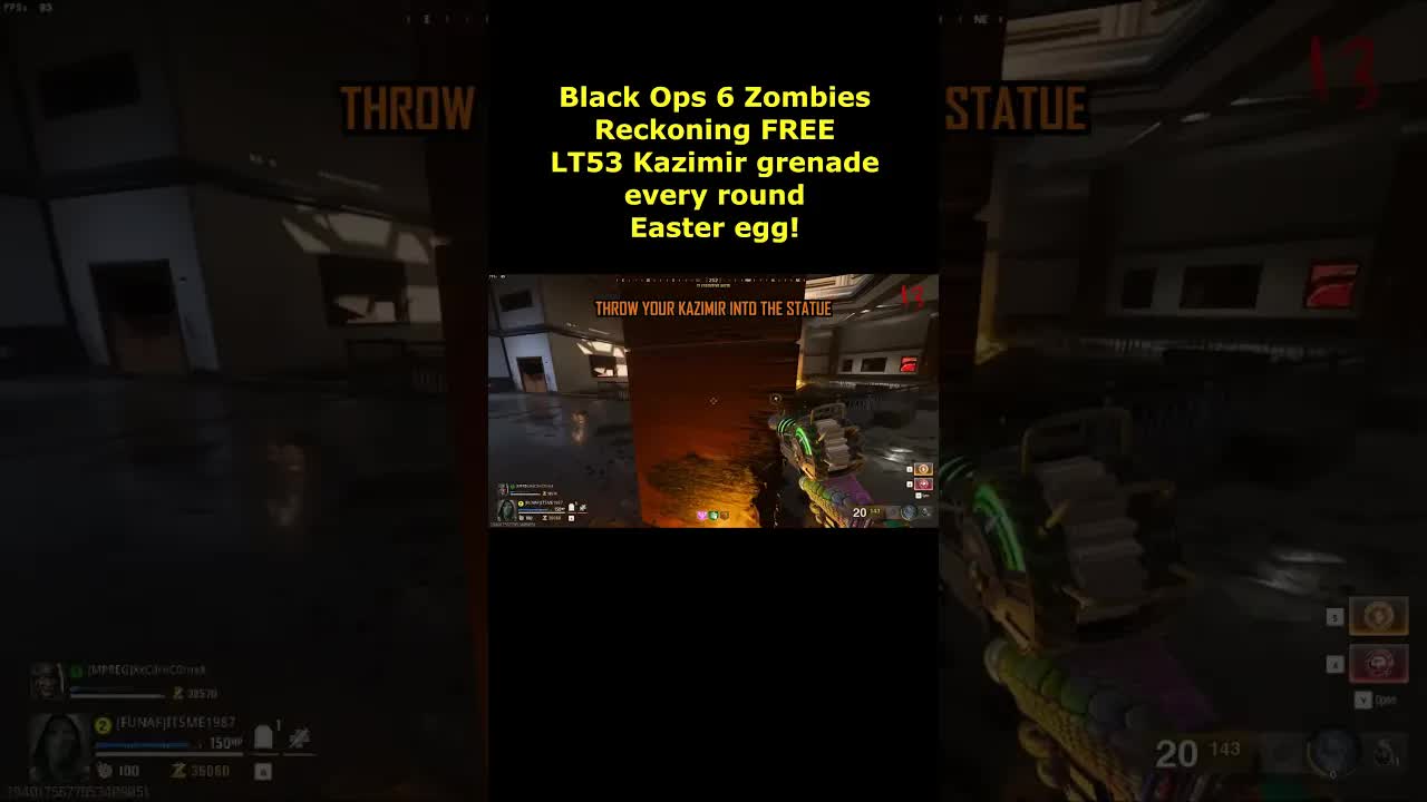 Reckoning FREE LT53 Kazimir Grenade Easter Egg! Kazimir Grenade Free Guide (Black Ops 6 Zombies DLC)