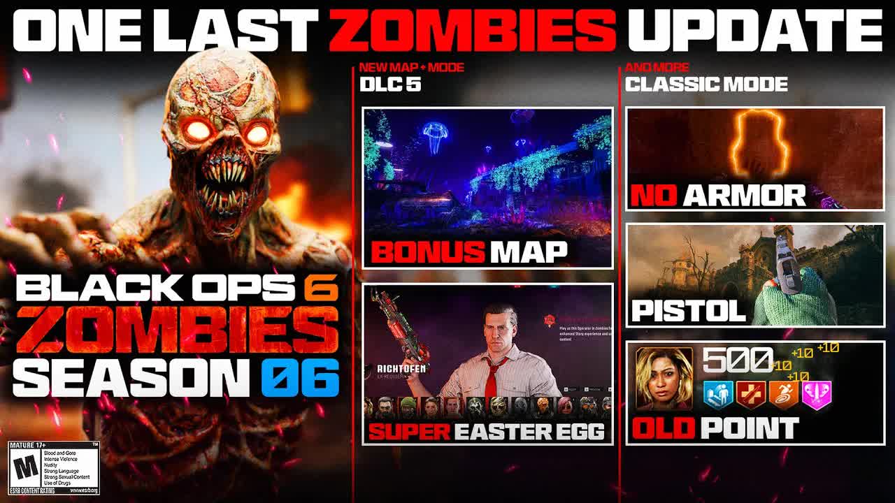 BO6 Zombies Final HUGE Update! Super Easter egg, Classic Mode, DLC 5 (Black Ops 6 Zombies Season 6)