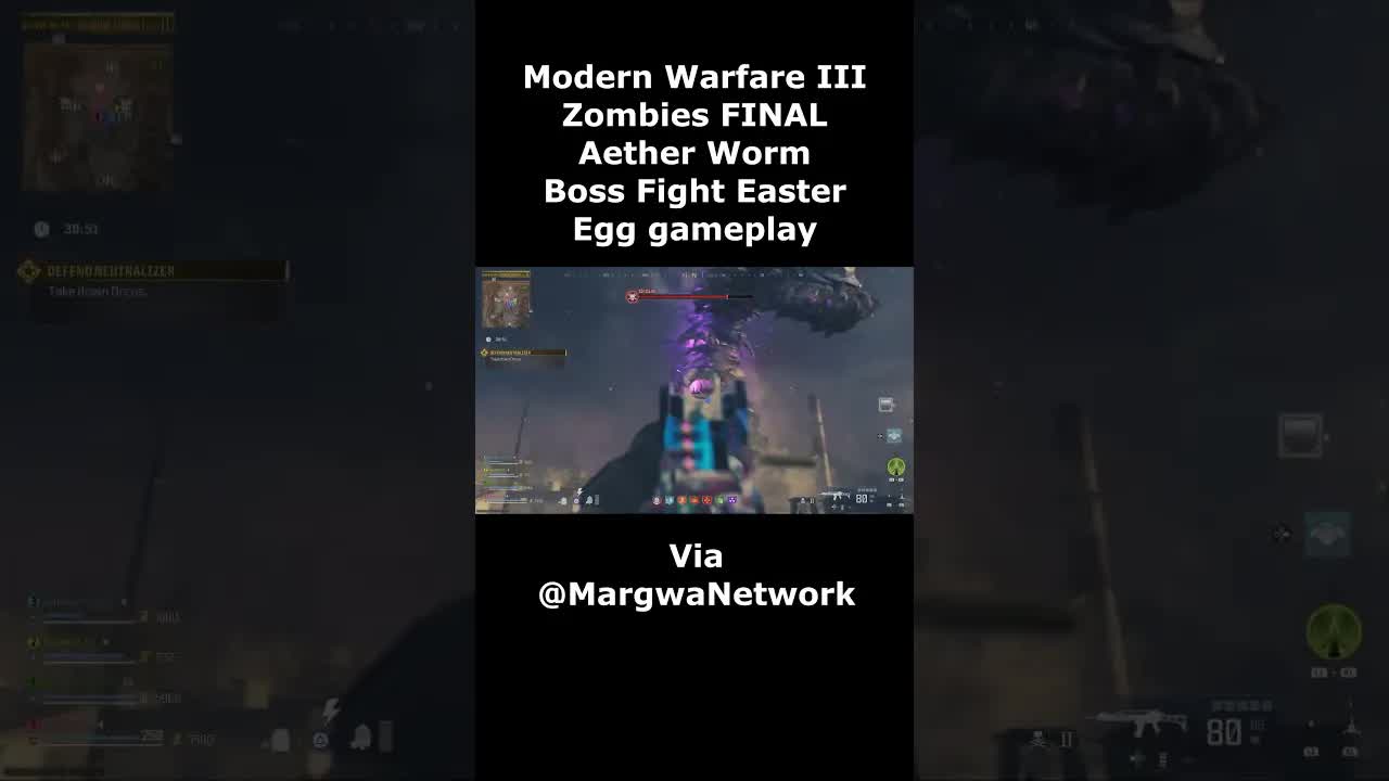Modern Warfare 3 Zombies Aether Worm Final Boss Fight Gameplay! Easter Egg Ending MW3 Zombies ACT 3