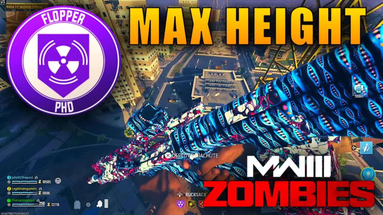 PHD Flopper from the HIGHEST Building MW3 Zombies Gameplay! Dolphin Diving Modern Warfare 3 Zombies