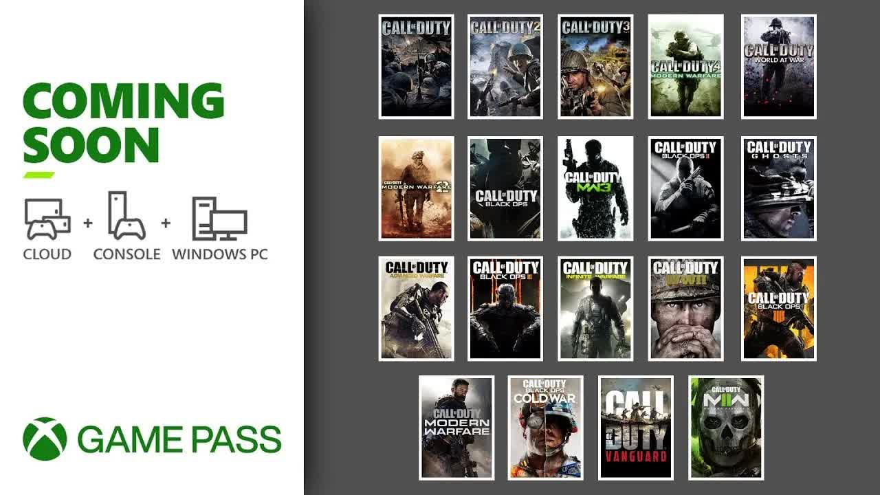 OLD CODs playable again & on Xbox Game Pass! (Call of Duty games on Xbox Game Pass Microsoft Merger)