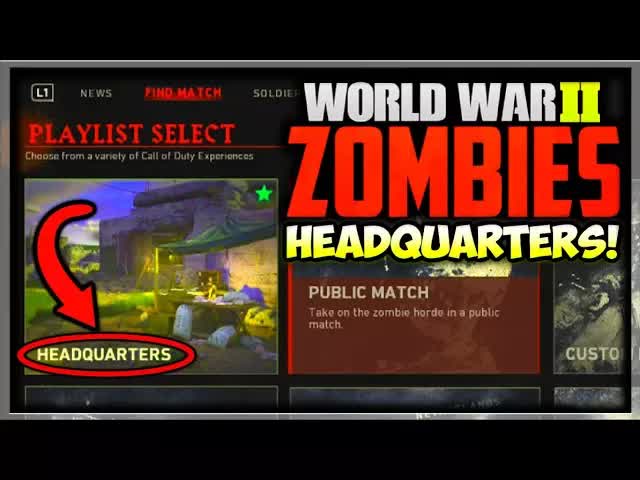 *New* WW2 Zombies Headquarters DLC Update, Zombies Contracts, DLC Guns! (Call of Duty WW2 Zombies)