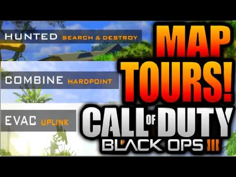 Call of Duty Black Ops 3 MULTIPLAYER MAP GUIDES "HUNTED, COMBINE & EVAC" Official Beta Tour Gameplay