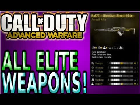 COD Advanced Warfare ALL Elite/Professional/Enlisted/Marksman Weapon Varients Gun List Multiplayer