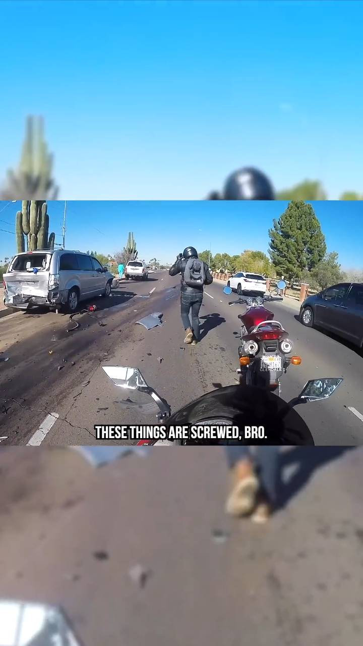 Motorcyclists become witnesses to serious automobile collision during routine ride