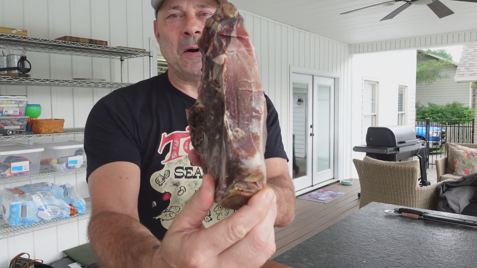 Months-long process of curing and aging pork leg at home to create authentic italian prosciutto