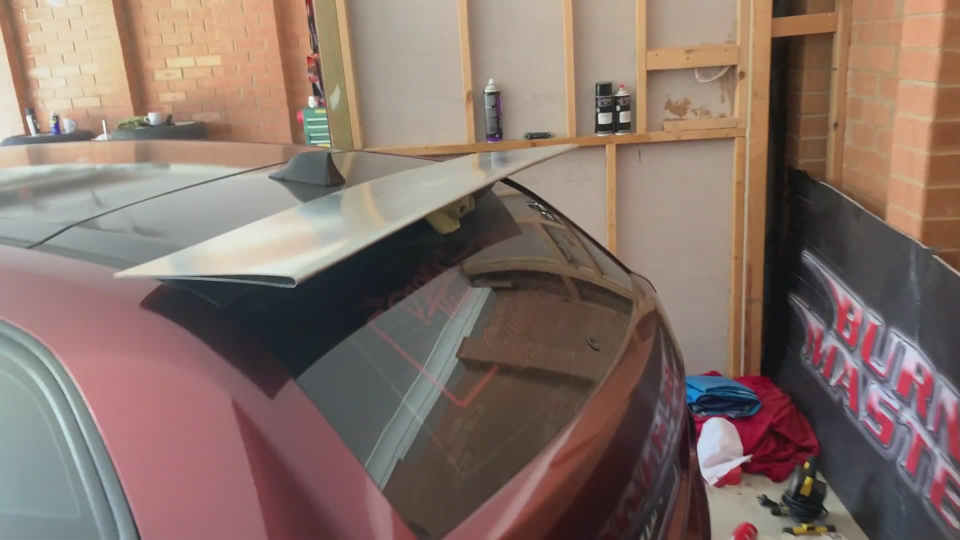 Beginning fabrication of a custom rear wing for the performance wagon