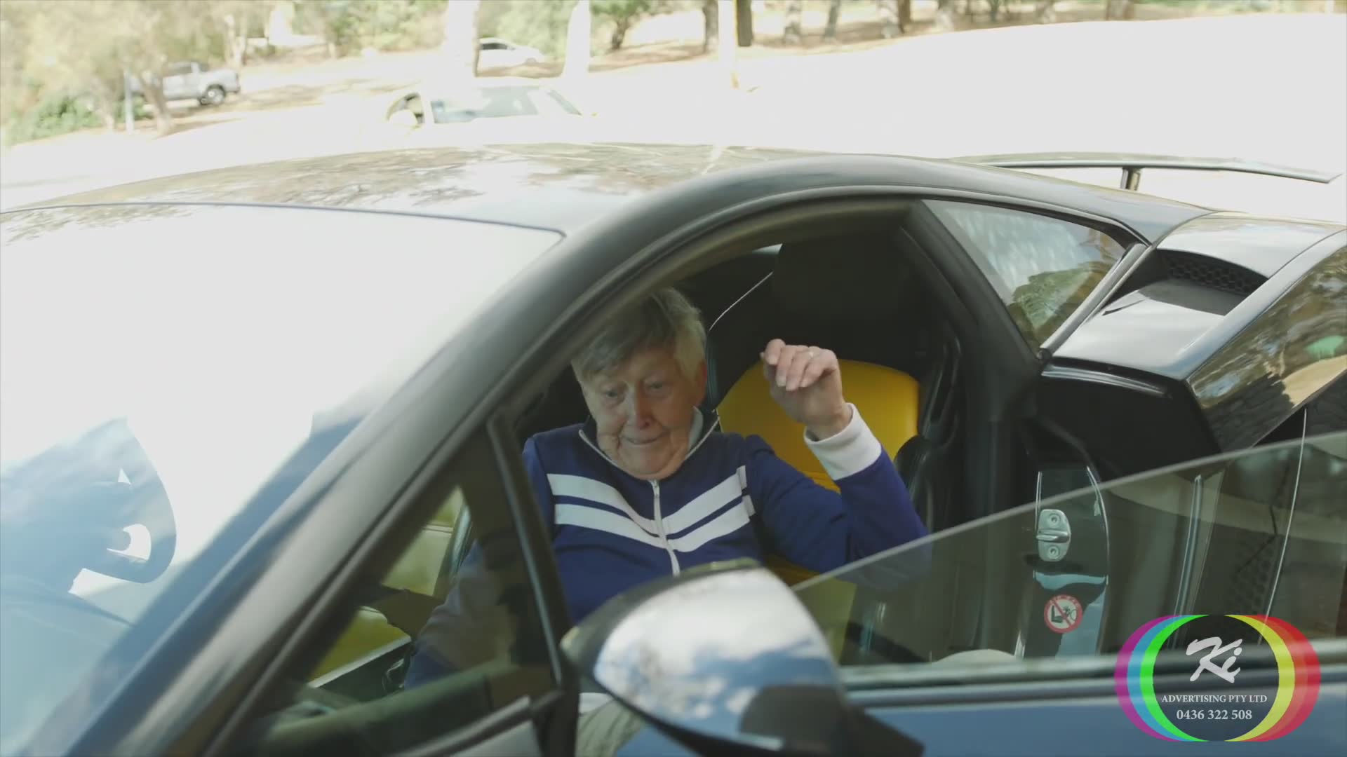 Elderly woman fulfills lifelong dream by driving an Italian supercar