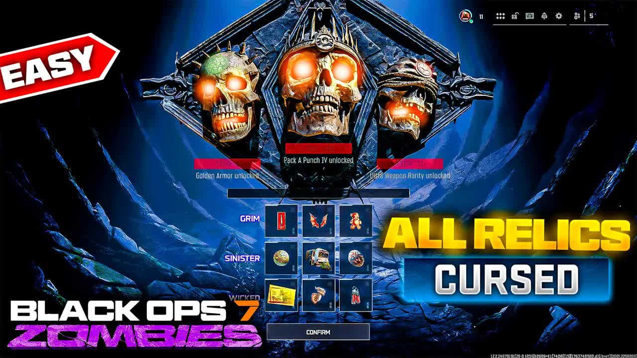 How to UNLOCK ALL 9 Cursed Relics in Ashes of the Damned Black Ops 7 Zombies! Grim, Sinister, Wicked