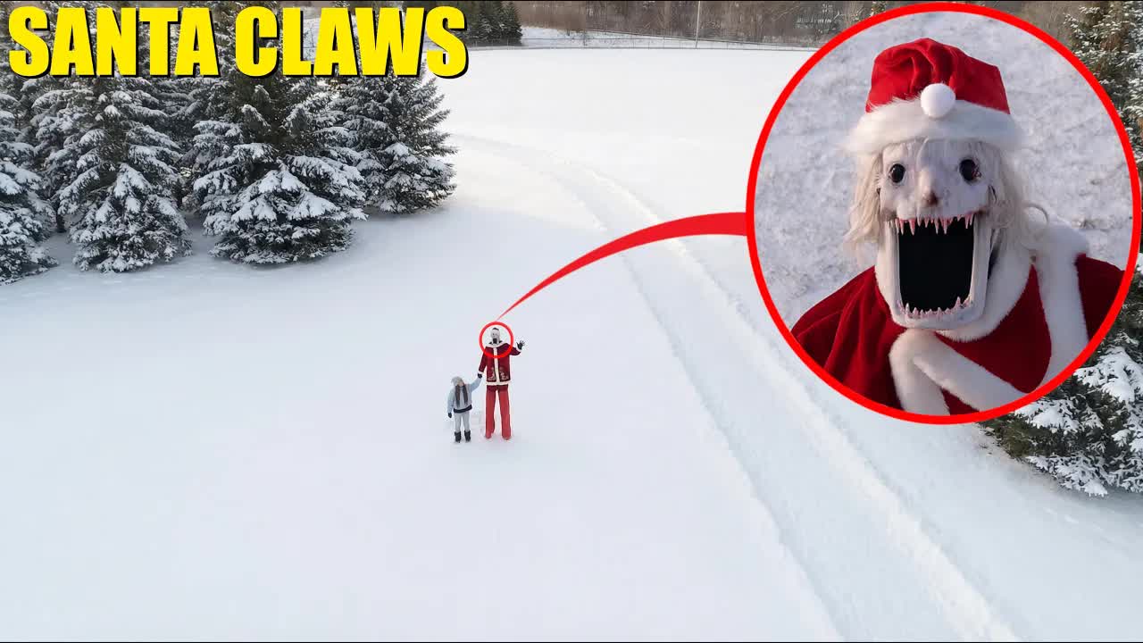 if you see this Tall Christmas Creature in the snow, RUN and call for help! (Santa Claws is coming)