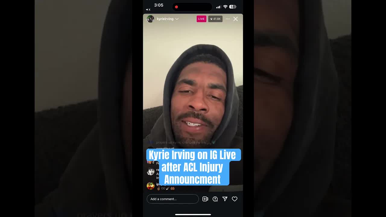 Kyrie Irving on IG Live after the ACL Injury announcement #mavs #kyrieirving