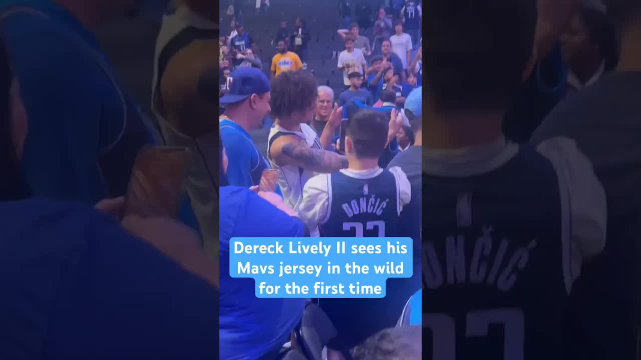 Dereck Lively II sees his Dallas Mavericks jersey for the first time in the wild #mavs #nba