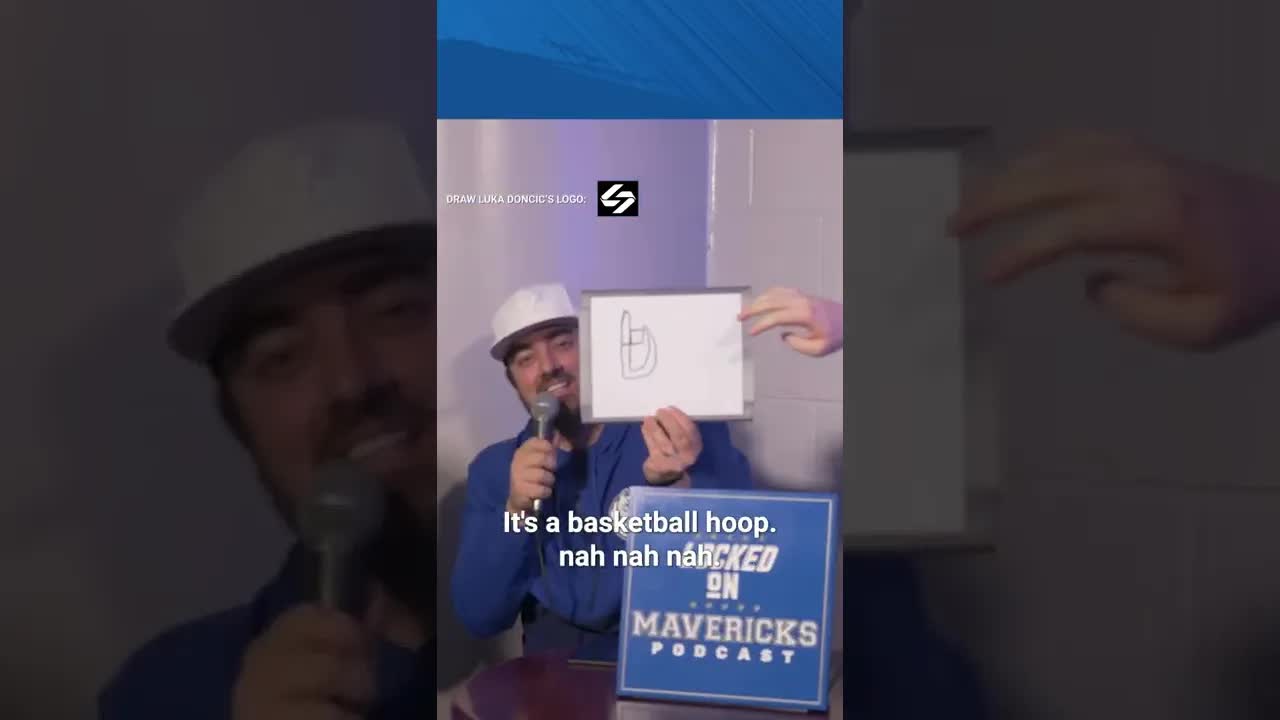 Theo Pinson Attempts to Draw Luka Doncic's Logo on Dallas Mavericks Media Day #shorts