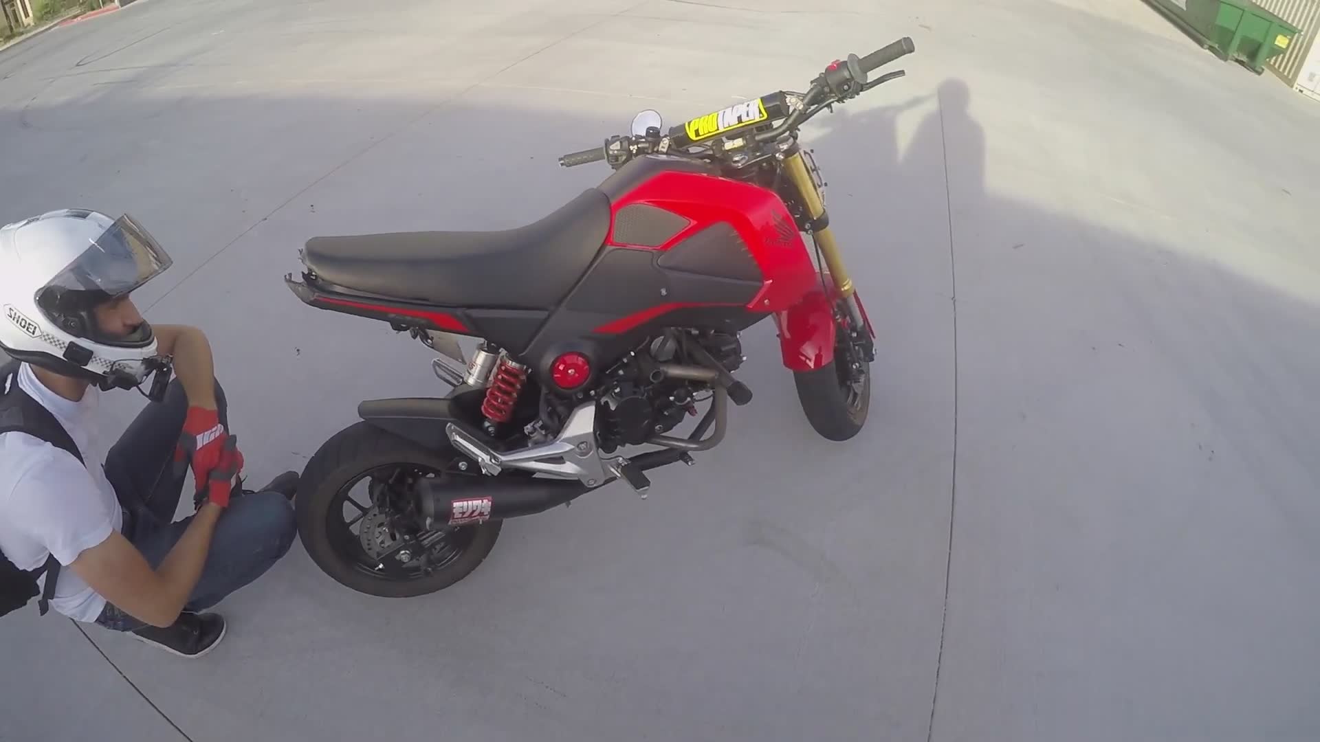 Mini bikes take beating during aggressive riding session showing wear and damage