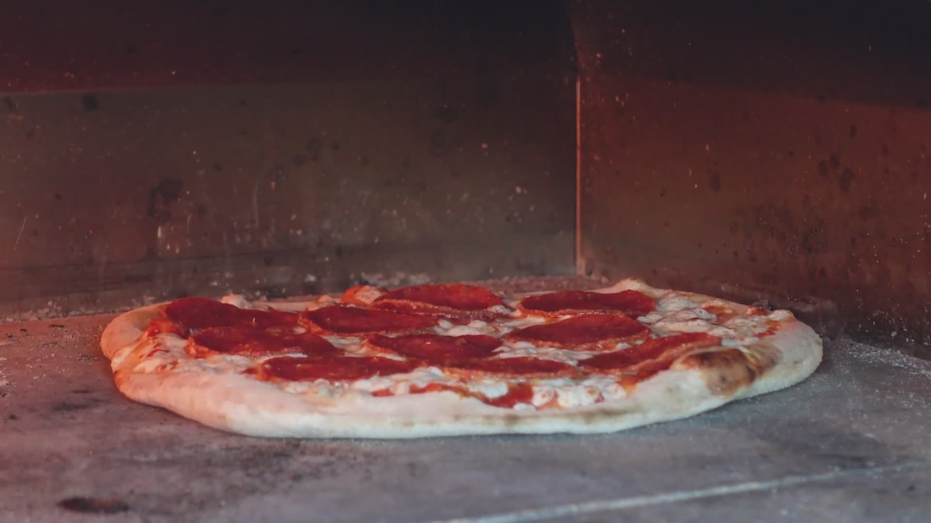 Sourdough pizza dough topped with pepperoni
