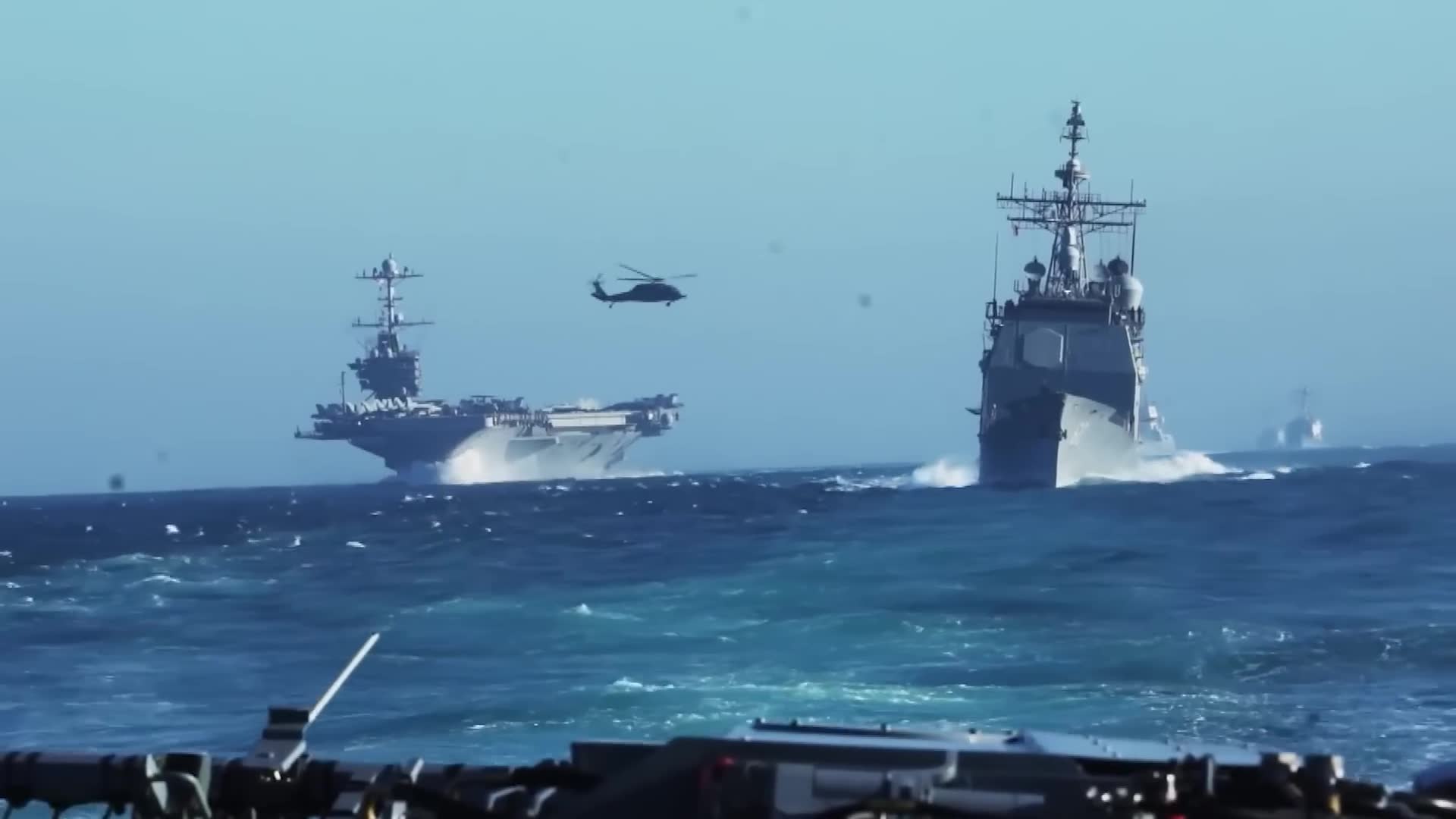Navy destroyers engage incoming ballistic missile threat