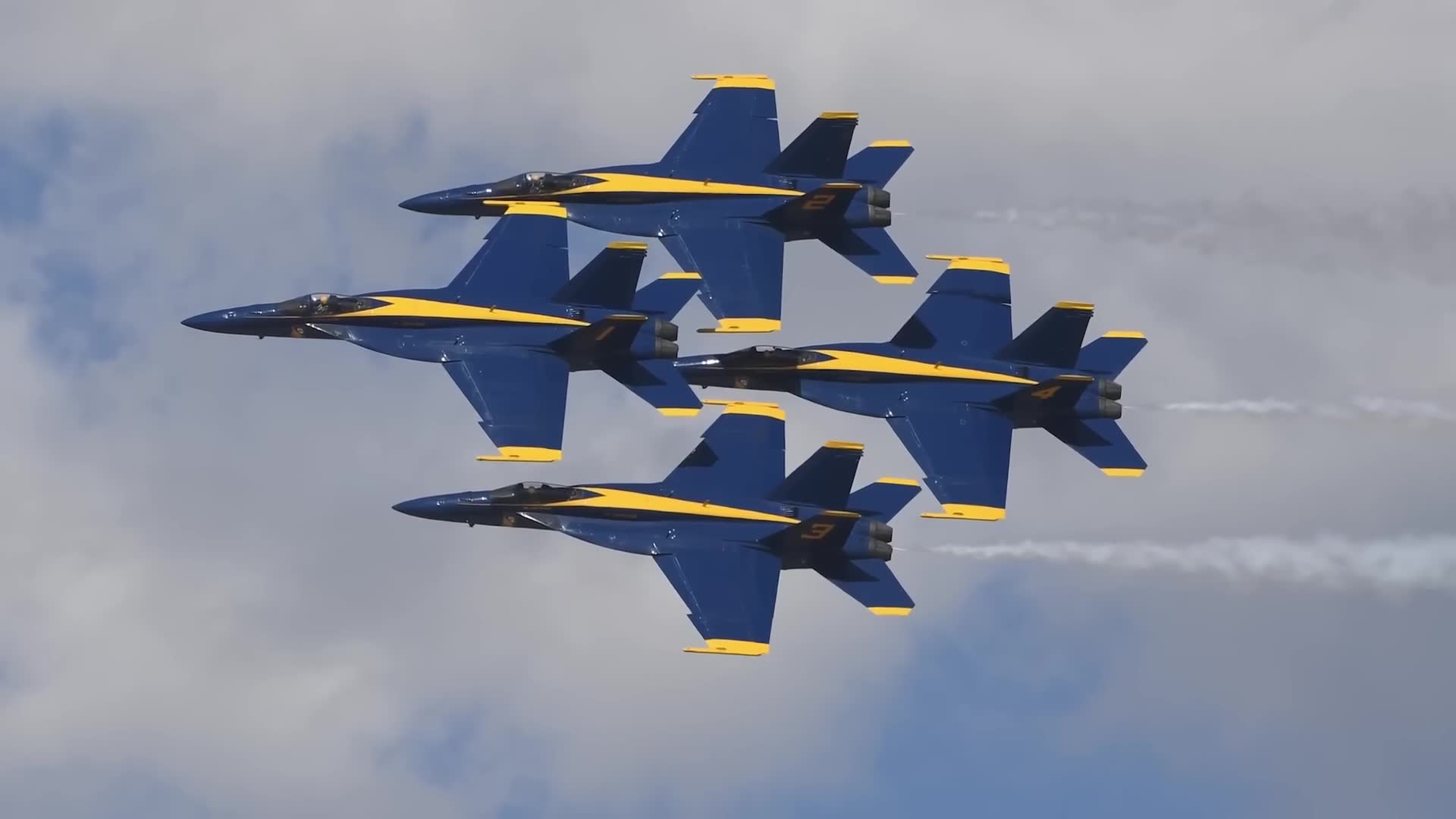 Blue Angels formation flying during airshow routine