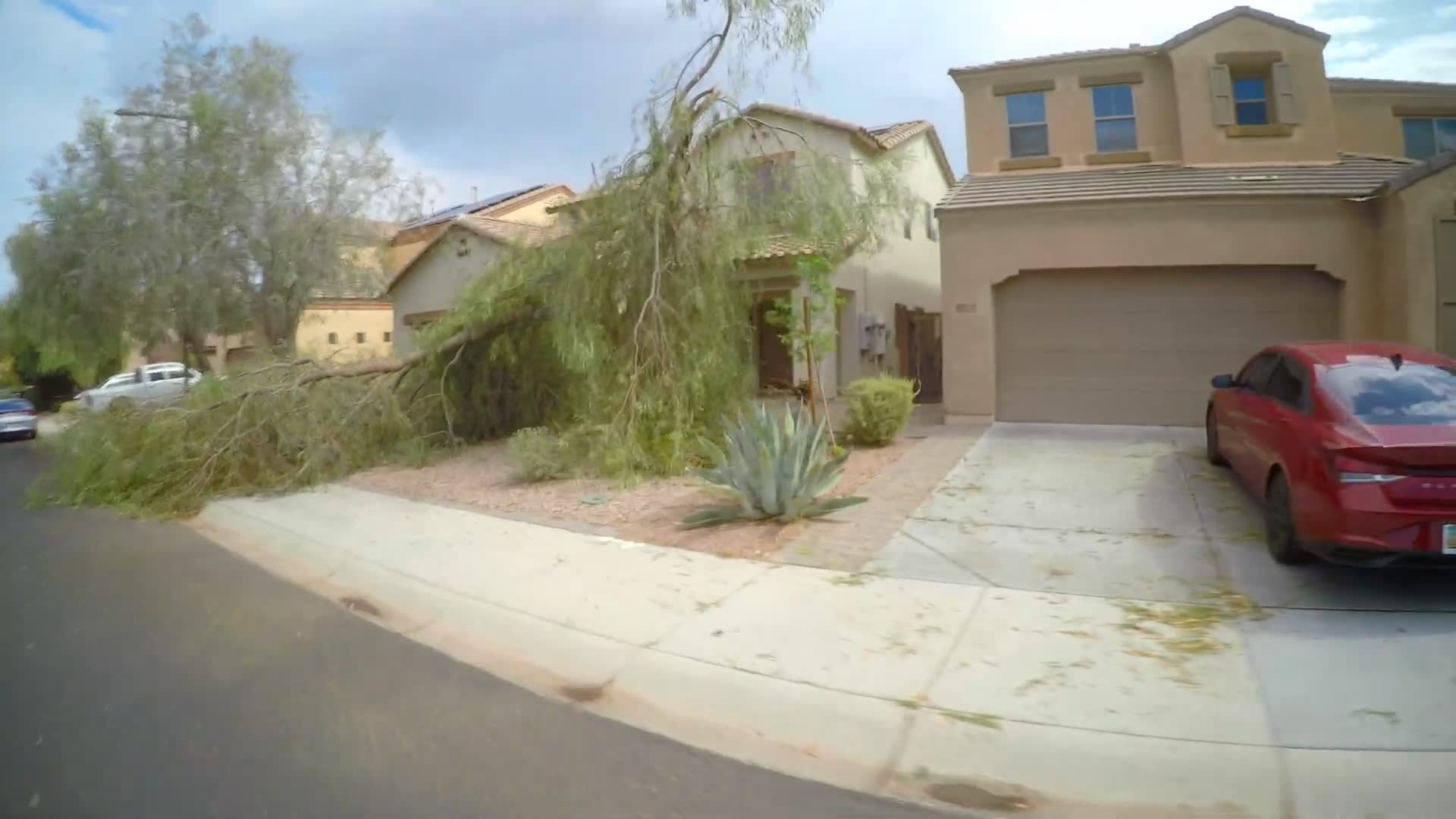 Severe weather causes widespread damage throughout desert residential area