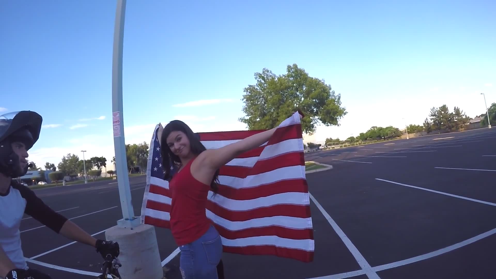 Patriotic themed photography session with motorcycles and styling