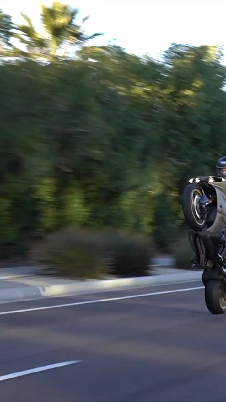 Japanese bike wheelie demonstration