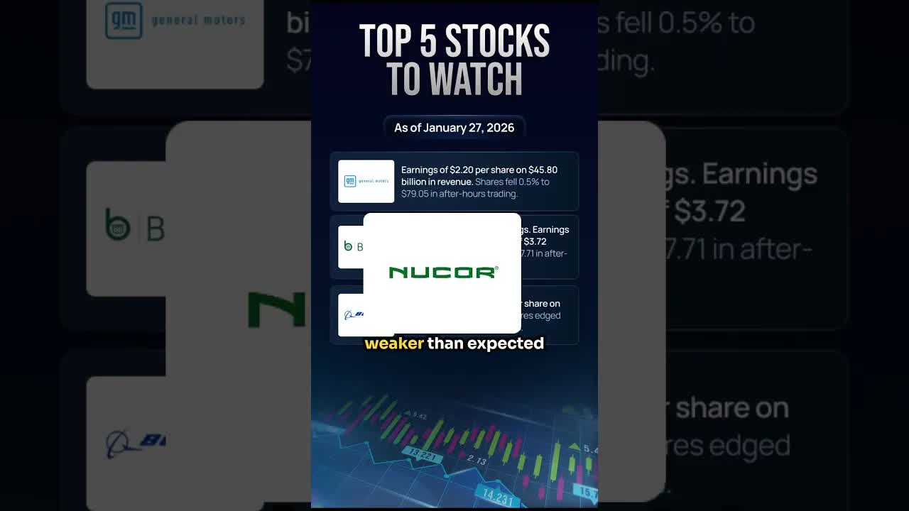 Top 5 Stocks To Watch In The Stock Market Today Jan 27th