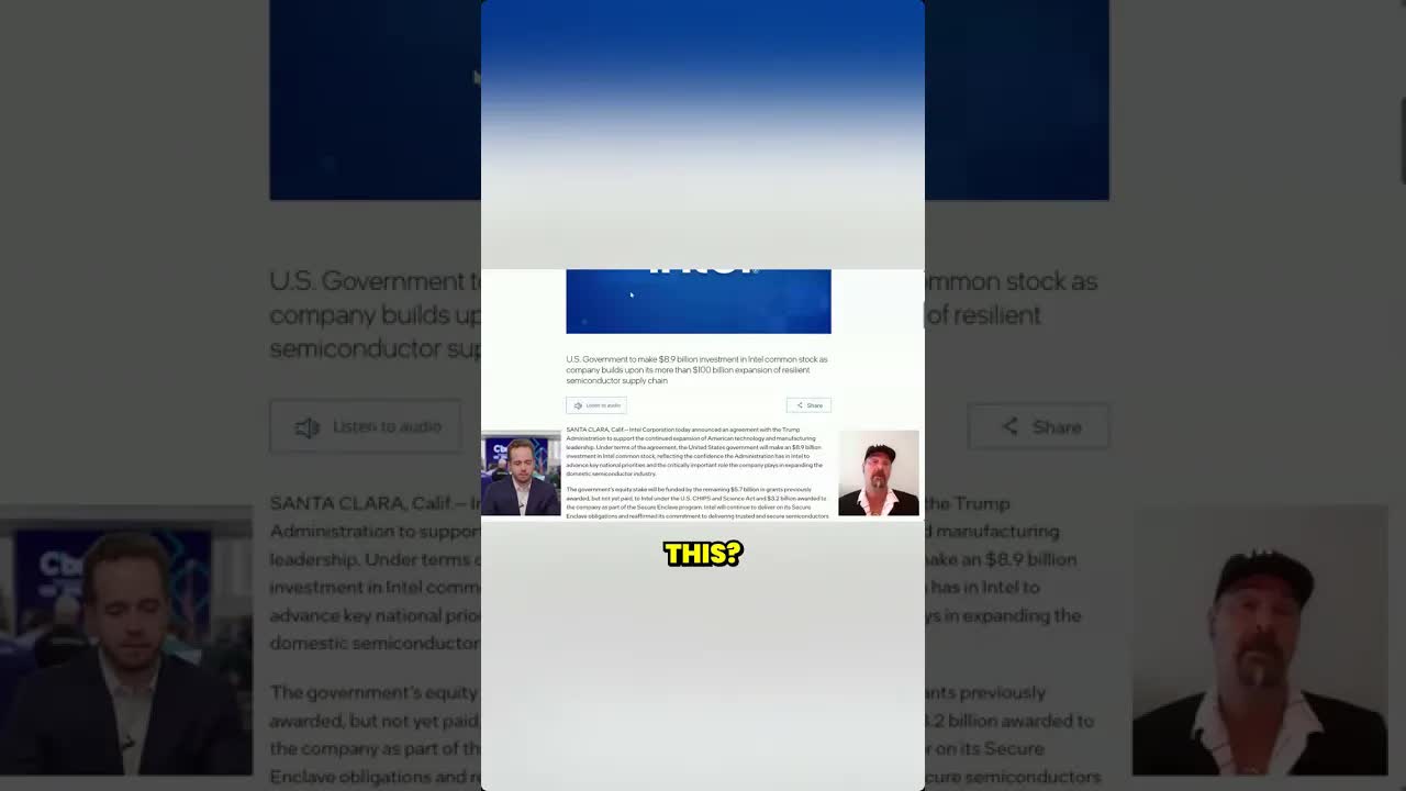 Did the government save Intel? Chart looks good
