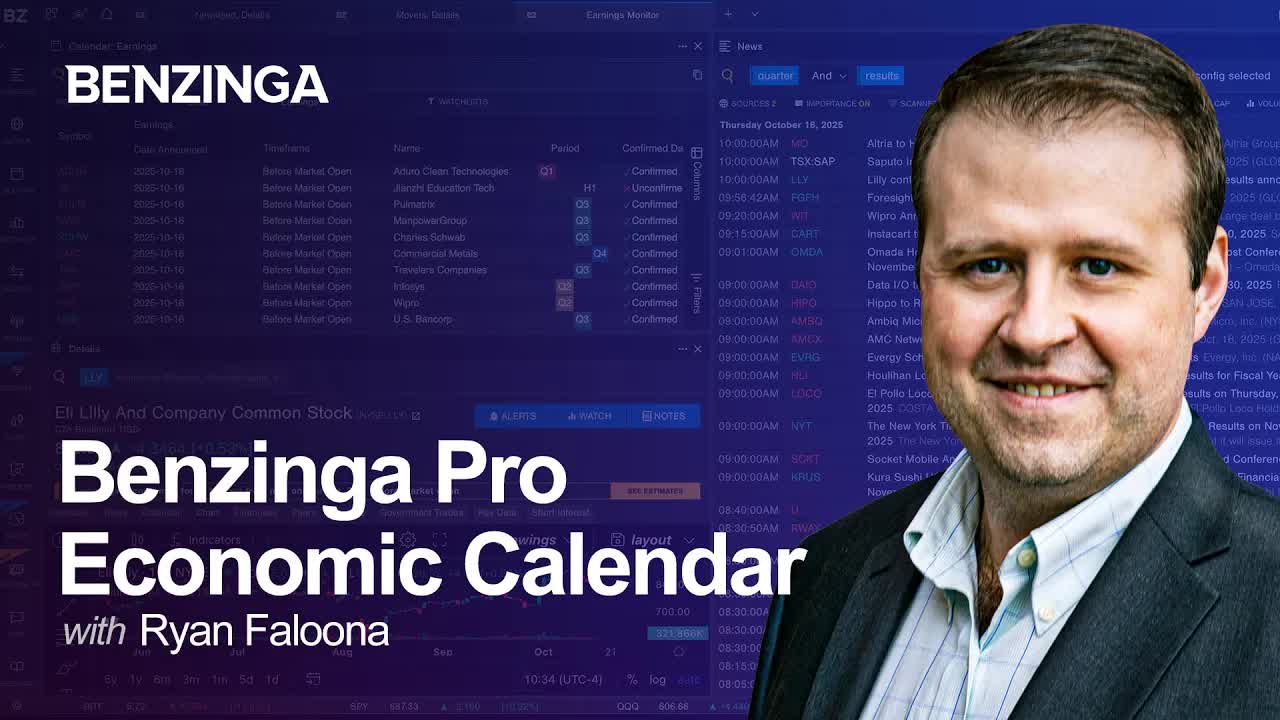 Benzinga Pro Economic Calendar And Events | Benzinga Pro Tutorial