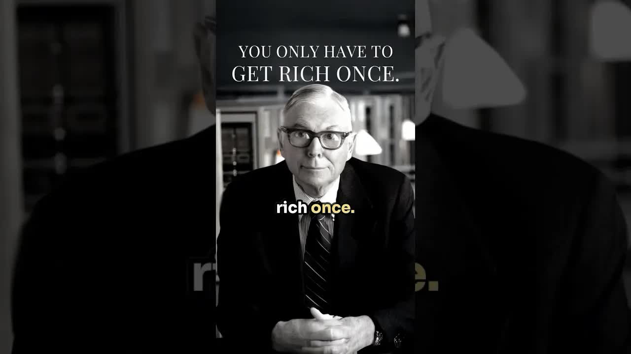 🫵 Charlie Munger Said You Only Have To Get Rich Once 💰
