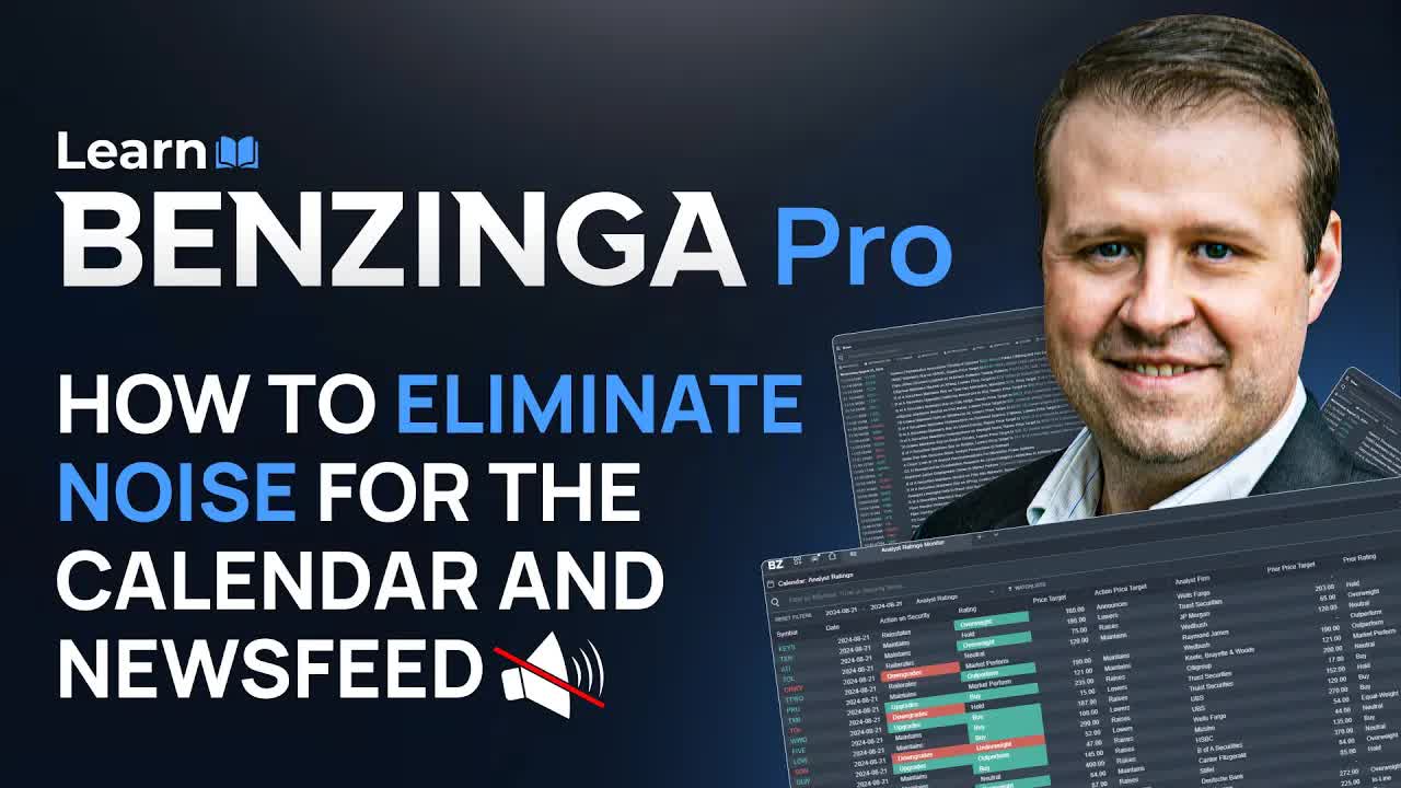 How To Eliminate Noise From Your Calendar & Newsfeed 🔇 | Benzinga Pro