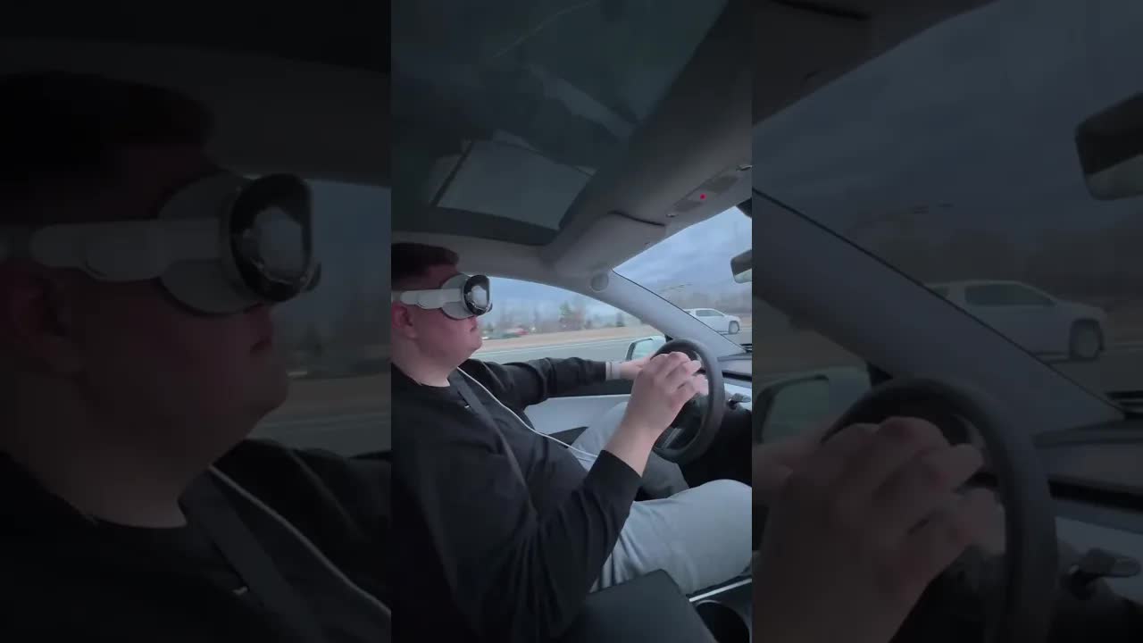Tesla Driver Pulled over for wearing Apple Vision Pro While Driving