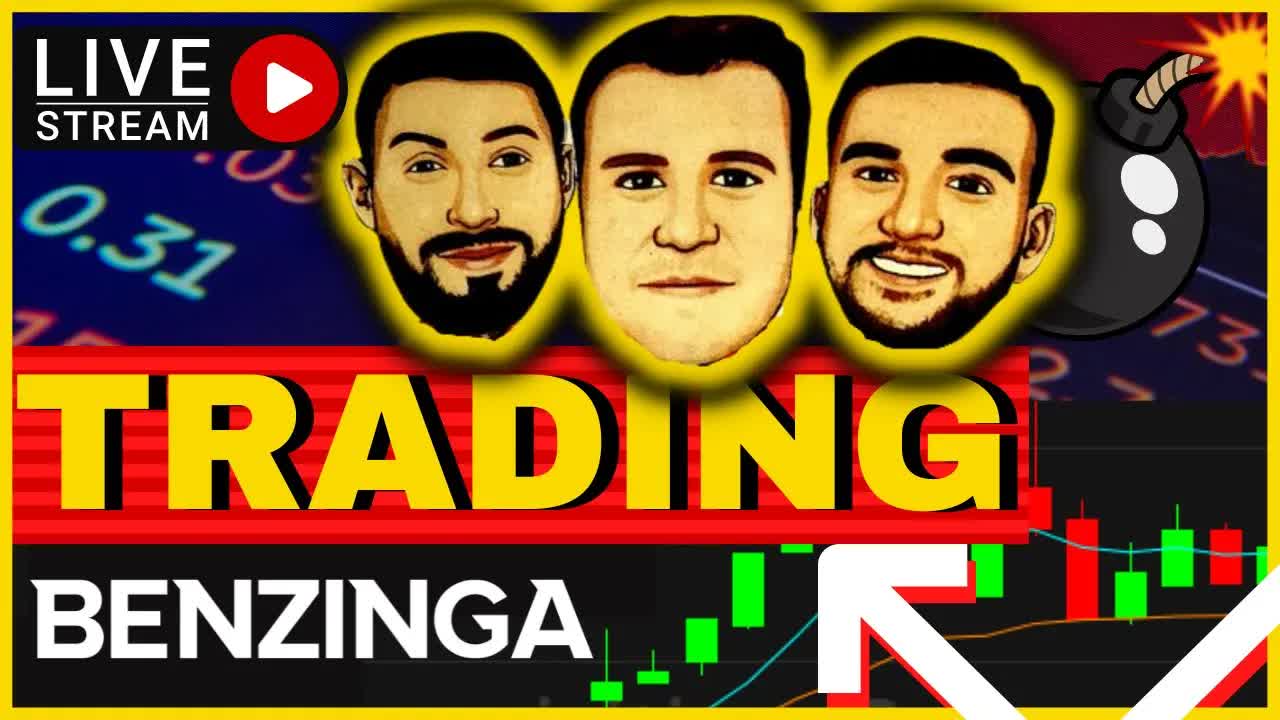 LIVE Trading with Benzinga - Day Trading & Options Trading AMC GME TSLA