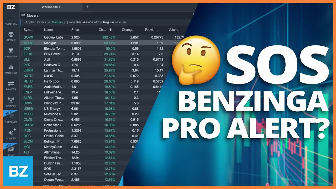 Benzinga Pro & Brenster Alerted SOS Jan 7th at $2 / it's now $12 +600% gain | Benzinga Pro