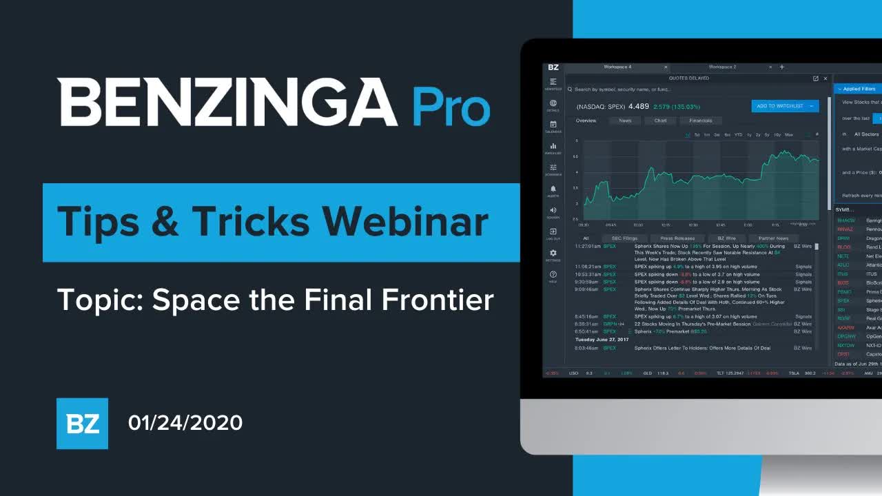 Benzinga Webinar: Space the Final Frontier 1/24/2020