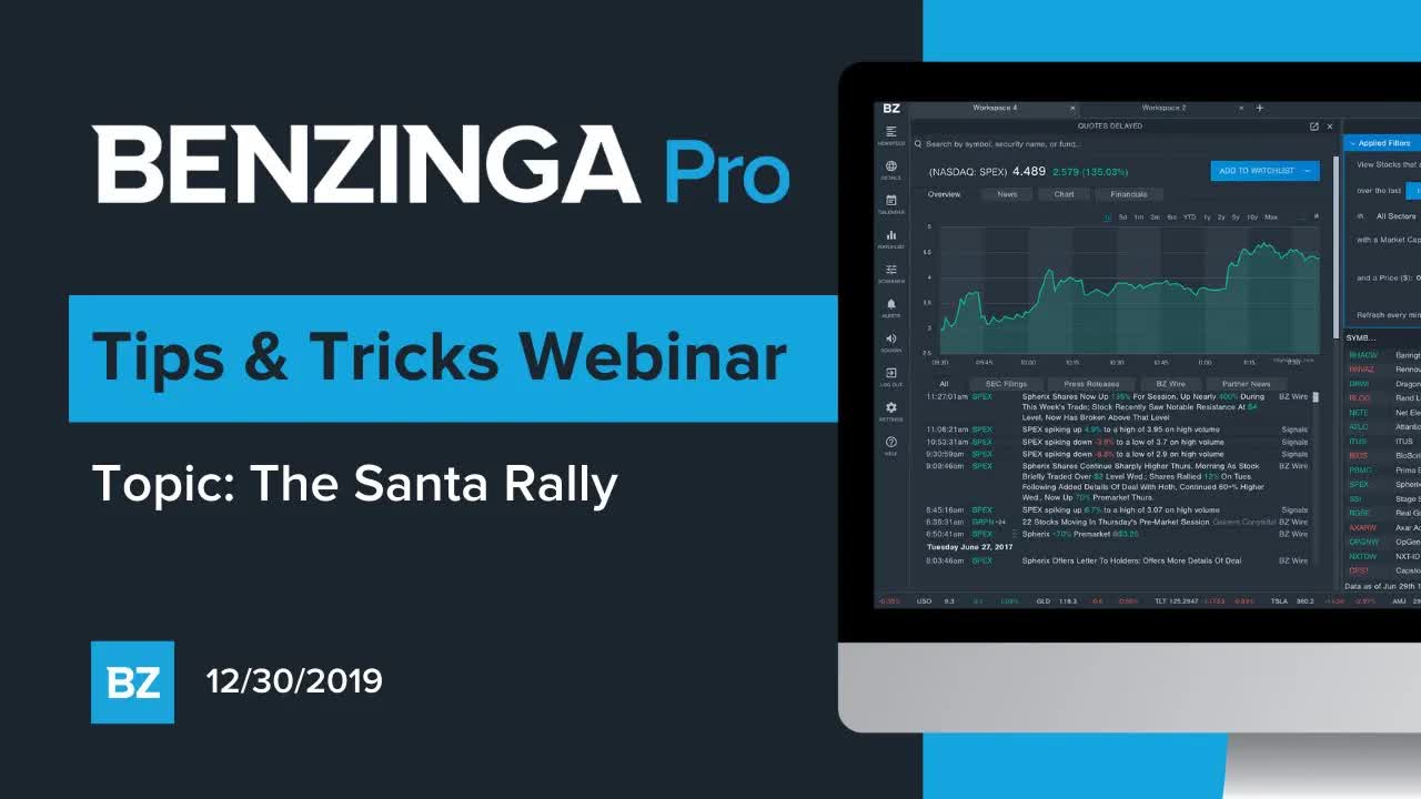 Benzinga Webinar: The Santa Rally 12/30/2019