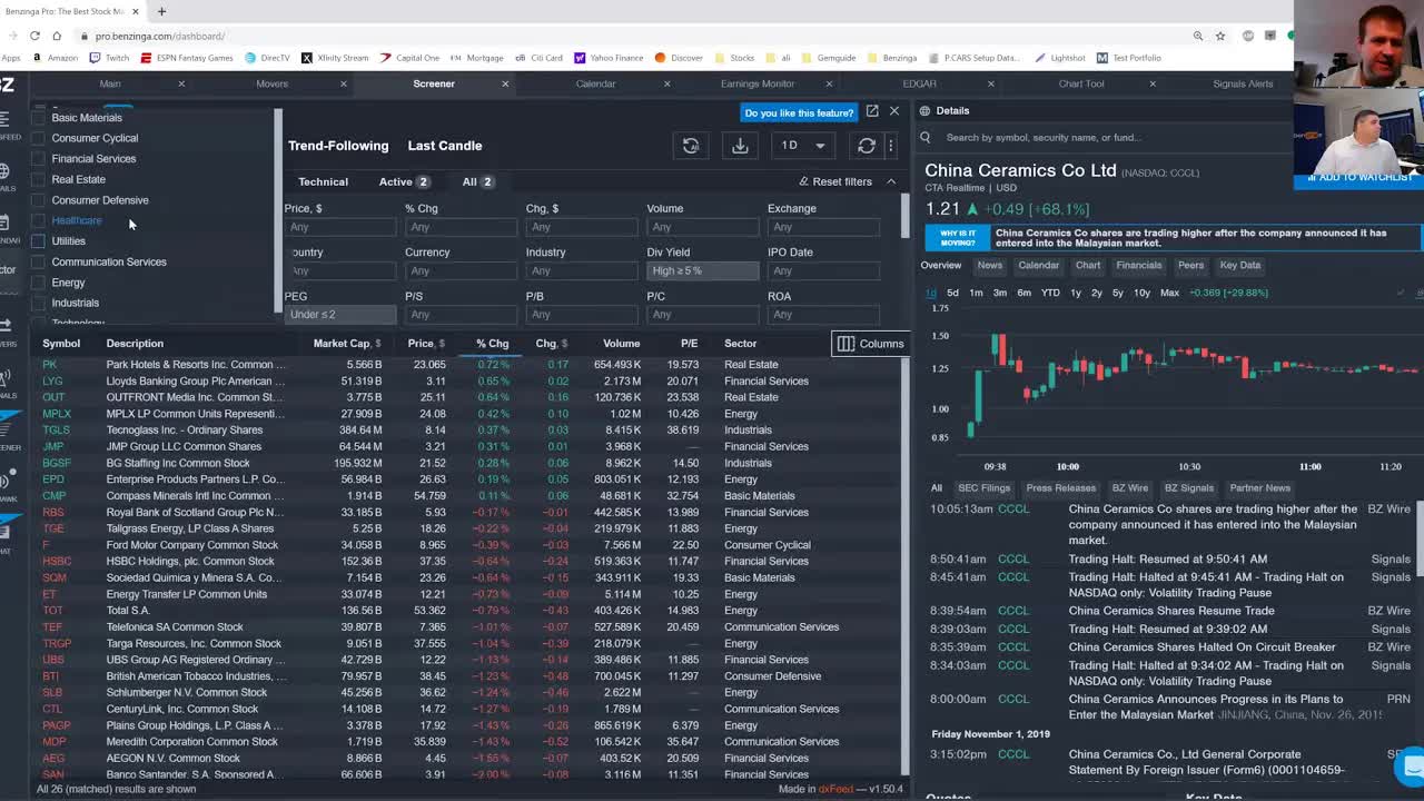 How to Use The Benzinga Pro Screener