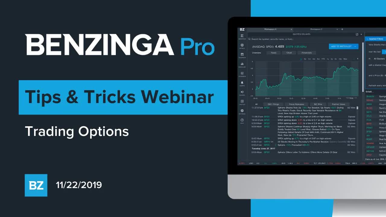 Benzinga Webinar: Trading Options 11/22/2019