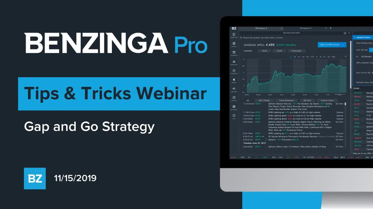 Benzinga Webinar: Gap and Go Strategy 11/15/2019