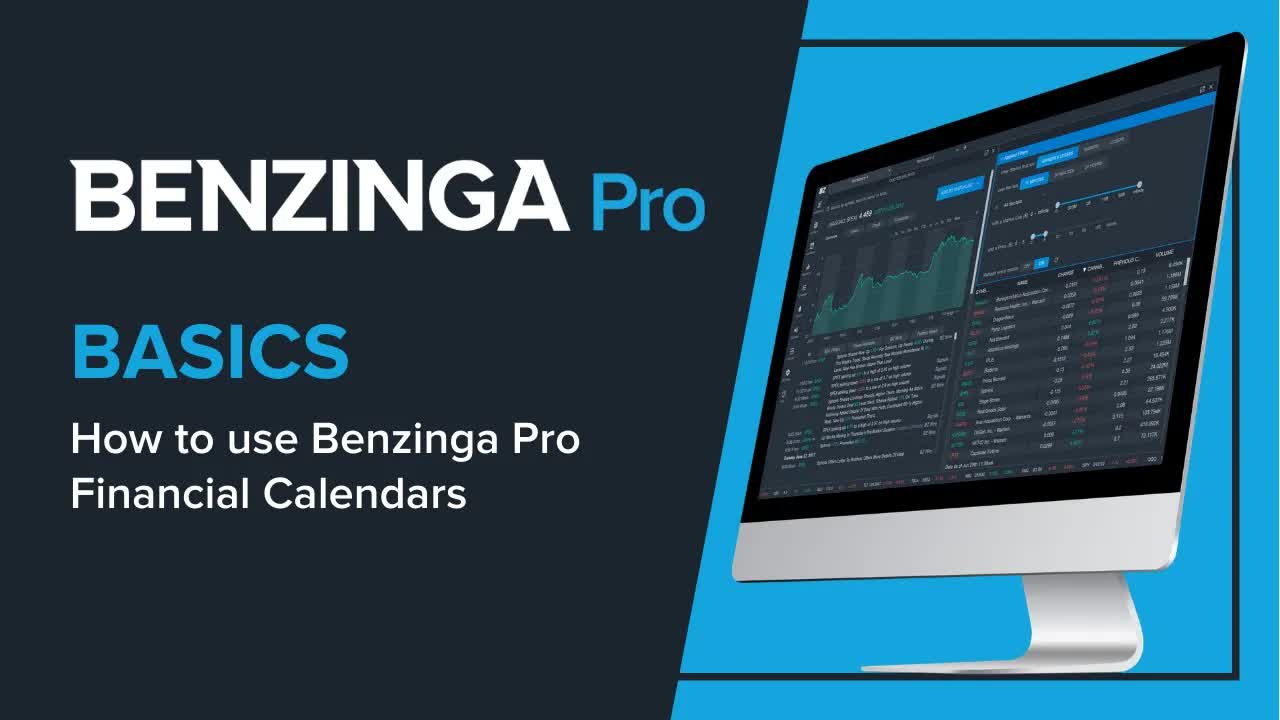 Benzinga Pro Financial Calendars