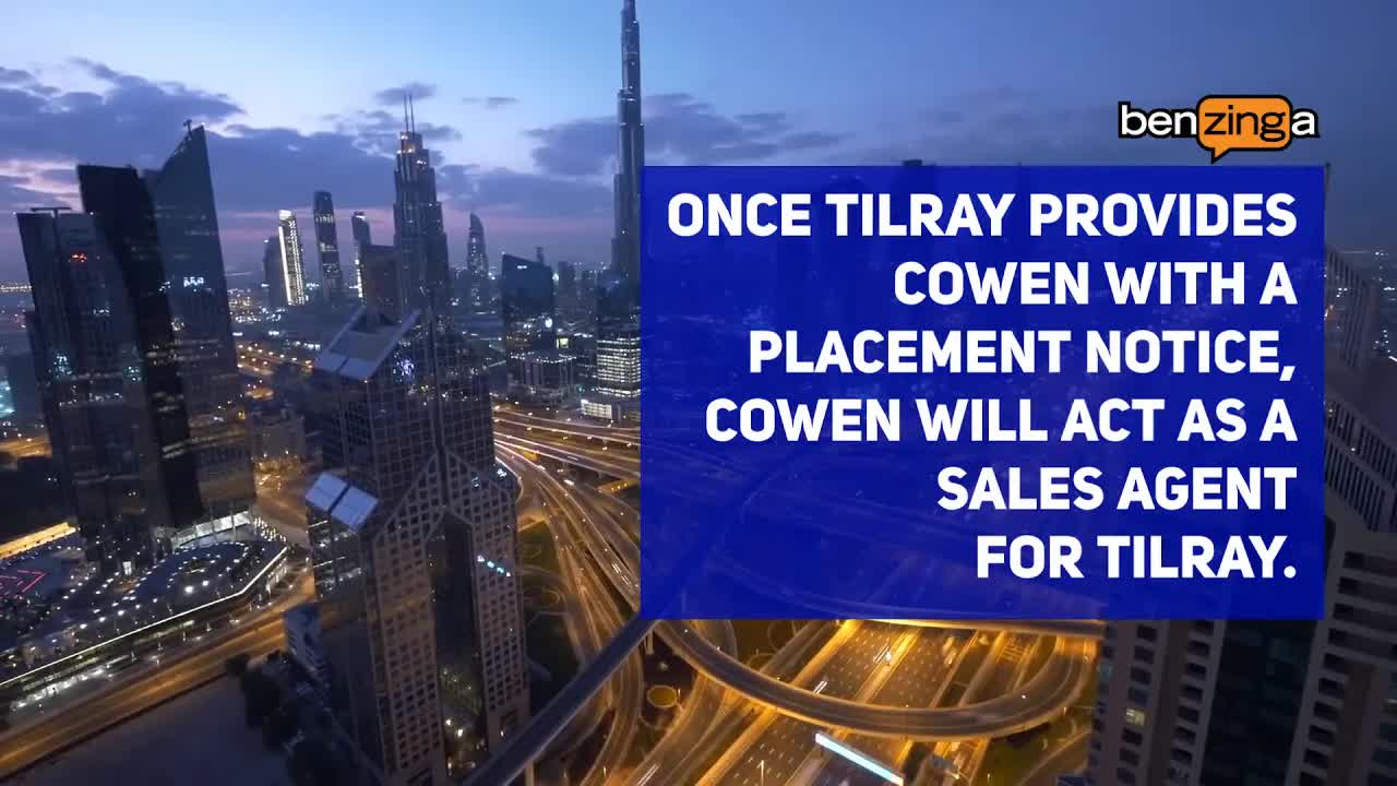 Tilray (NASDAQ: TLRY) To Sell Up To $400M In Shares Via Cowen