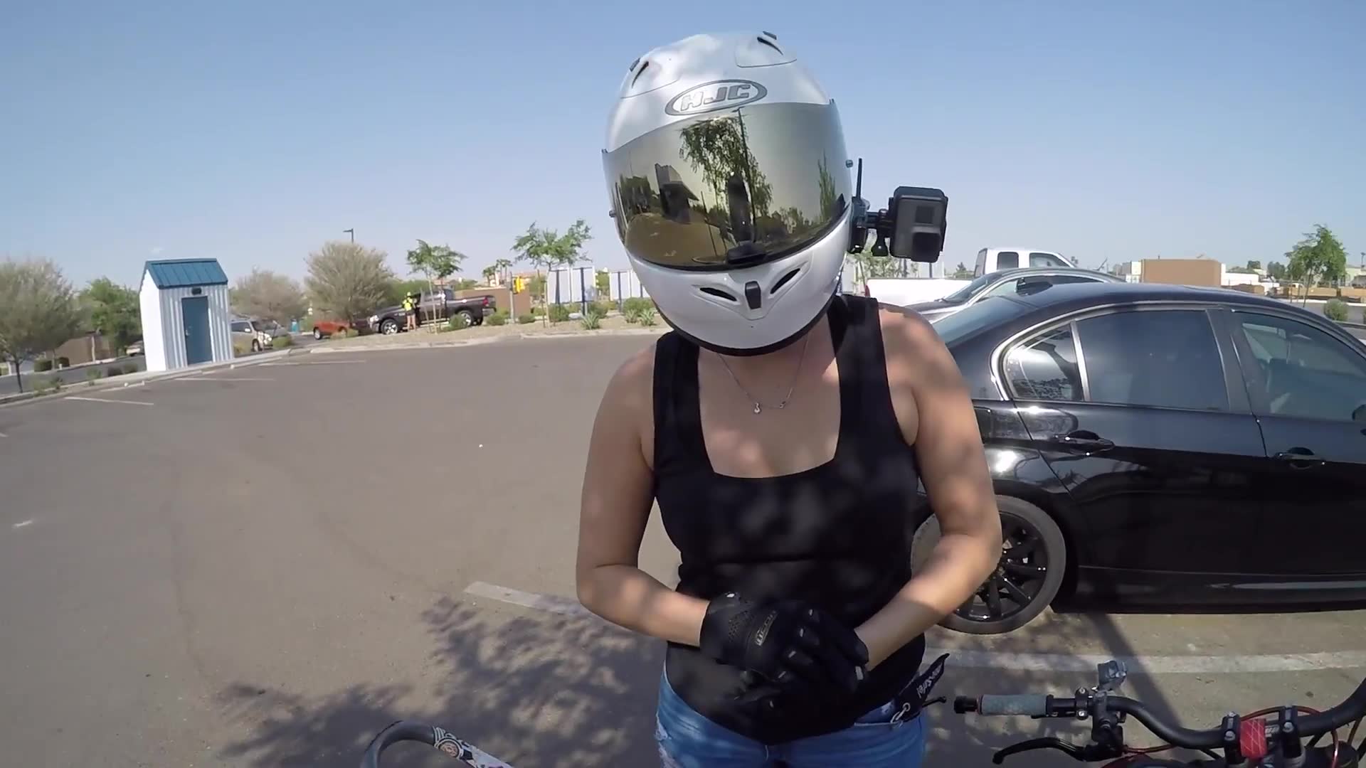 Two important women in my life each take turn riding my sport bike