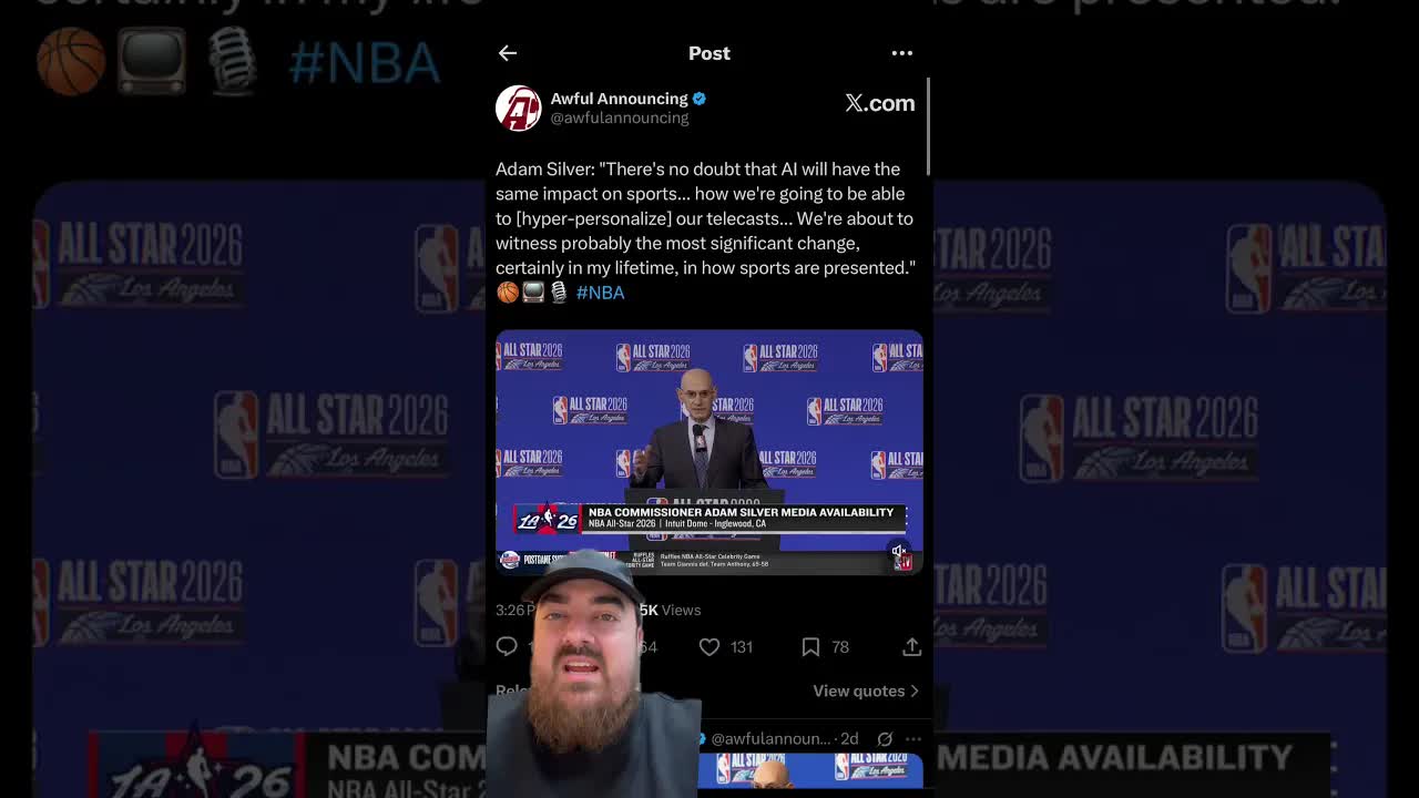 Who is asking for hyper personalized telecasts of the NBA? #adamsilver