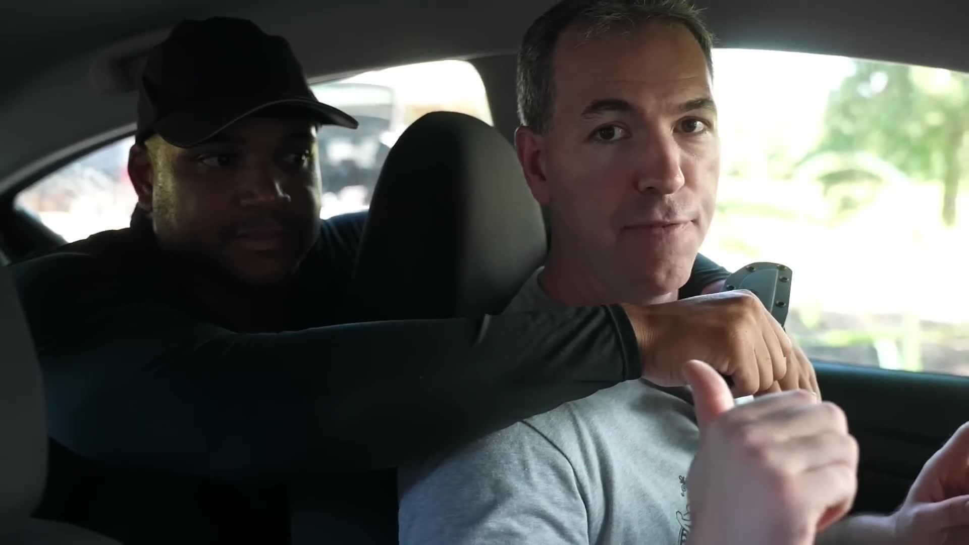 Defense tactics when an armed assailant enters your vehicle from behind