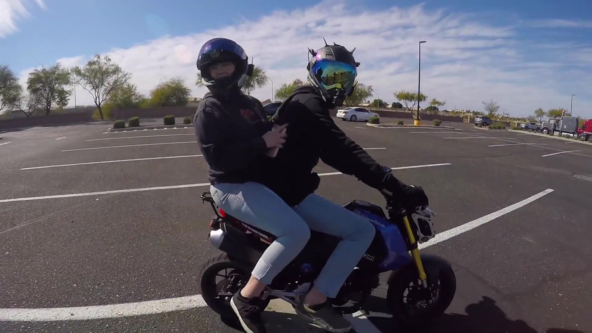 Motorcycle racing challenge inspired by a competition show with checkpoints across town