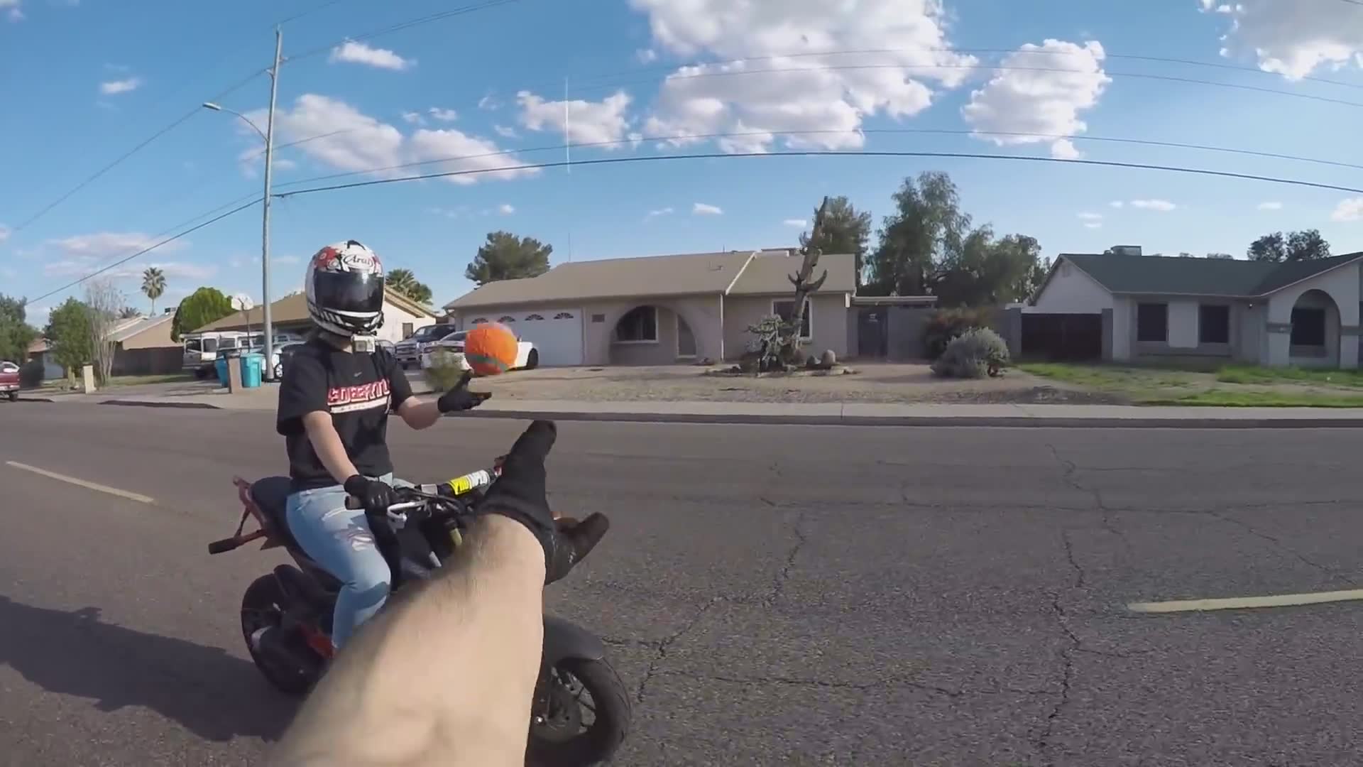 Collection of the greatest motorcycle riding moments caught on helmet camera